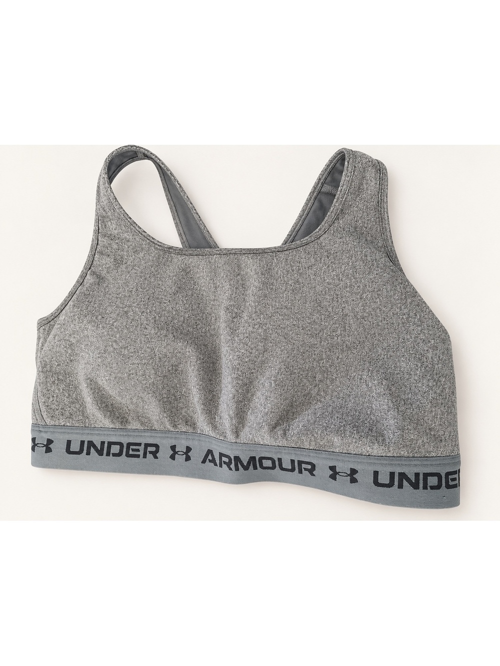 Under Armour Sports Bra Women’s XL Heather Gray Compression Logo Band